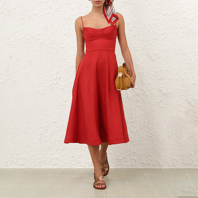 zimmermann rebellion tuck midi dress